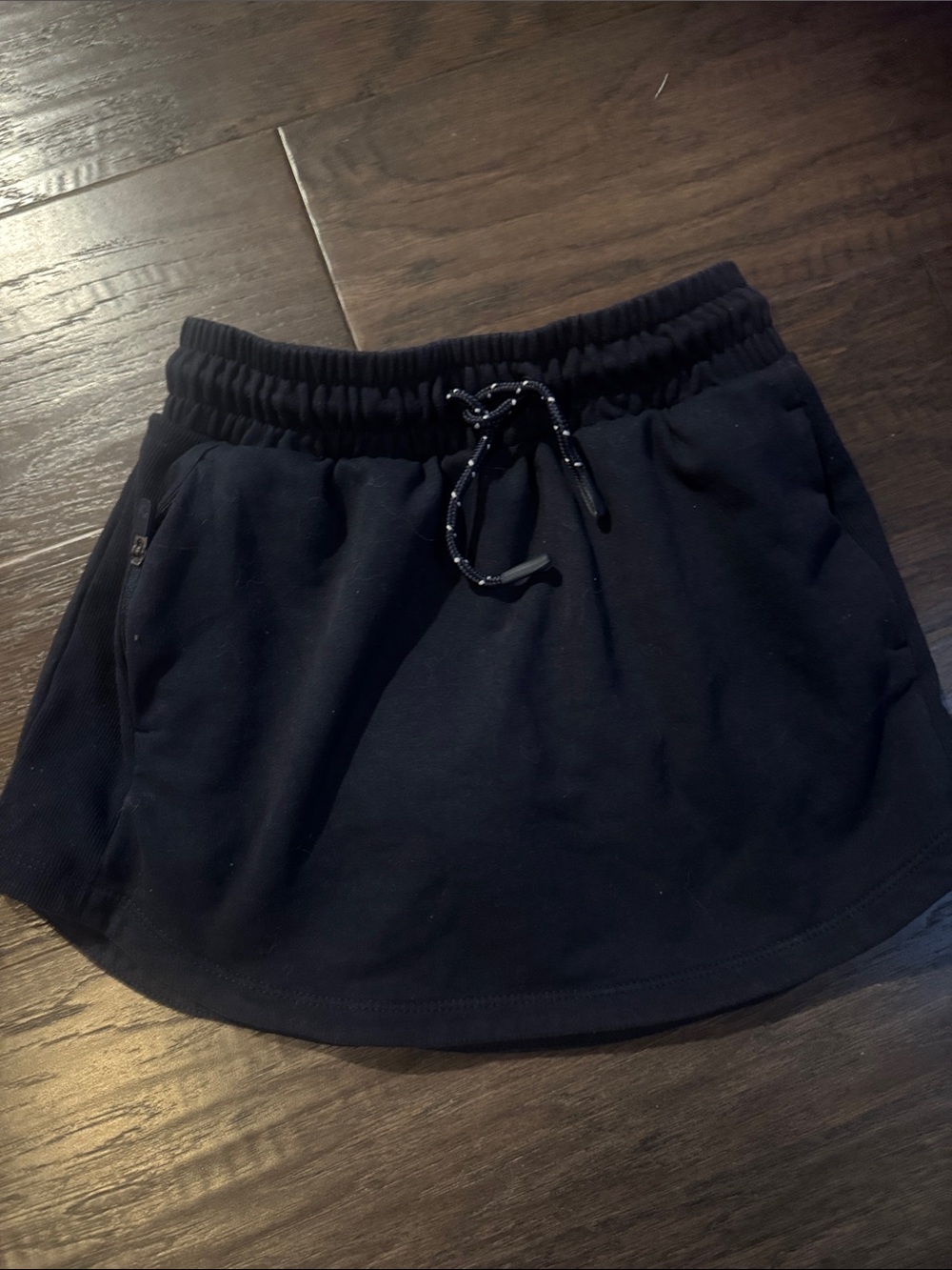 Athleta Black Drawstring Mini Skirt